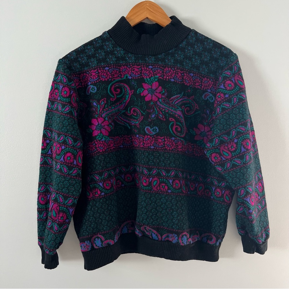 Cricket Lane vintage grandma paisley knit sweater